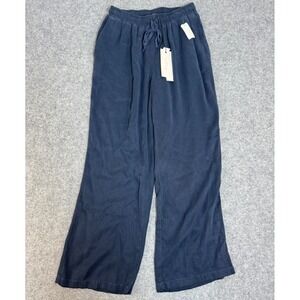 Maven West Navy Blue Wide Leg Relaxed Fit Drawstring Waist Pants Size S